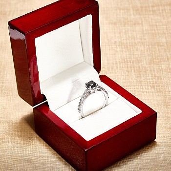 Tiffany Novo engagement ring in 18k Gold or Platinum with black diamond and diamonds - model i645