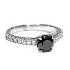 Engagement ring i645DnDi model Tiffany Novo in Gold with Black Diamond and Diamonds