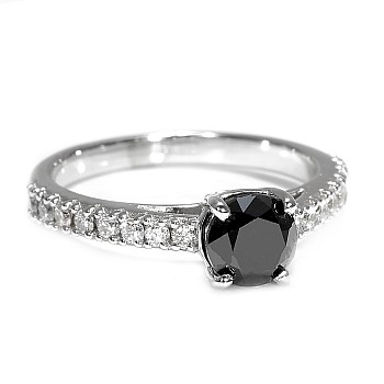 Tiffany Novo engagement ring in 18k Gold or Platinum with black diamond and diamonds - model i645