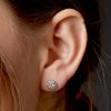 Halo Platinum Earrings with Colorless Diamonds - model c122092