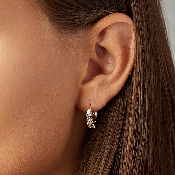 Gold or Platinum Earrings with Diamonds - model c122808