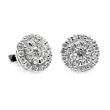 Gold or Platinum Earrings with Colorless Diamonds - model c1647