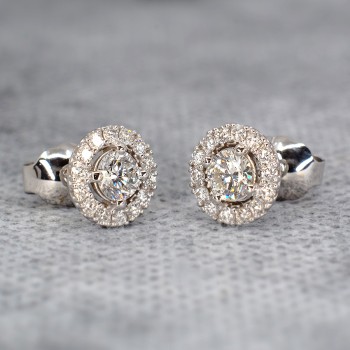 Gold or Platinum Earrings with Diamonds - model c1857