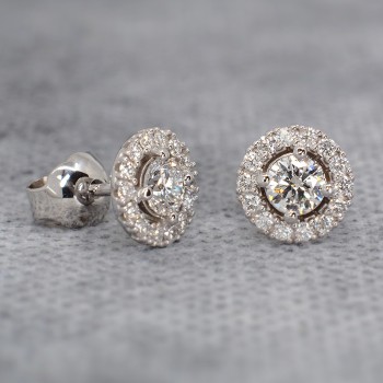Gold or Platinum Earrings with Diamonds - model c1857