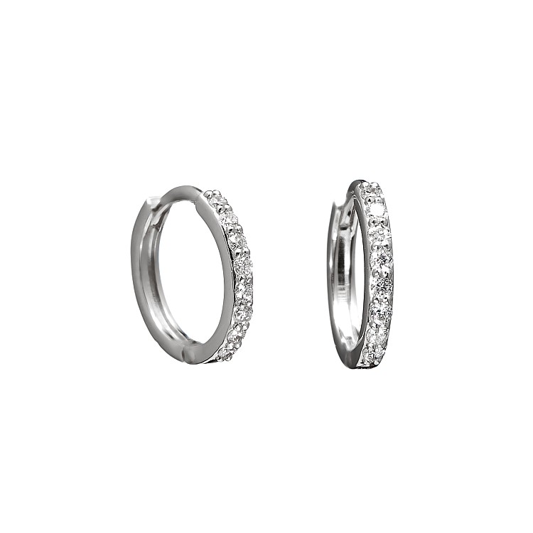 Gold Creole Earrings with Diamonds c1951Didi