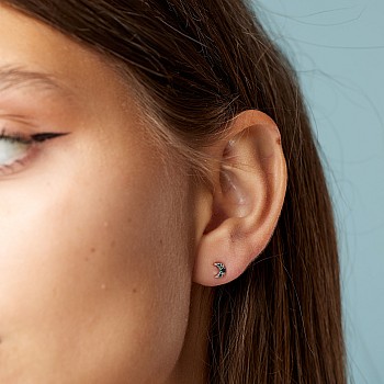 Boucles d'oreilles en or avec diamants bleus - modèle c1944