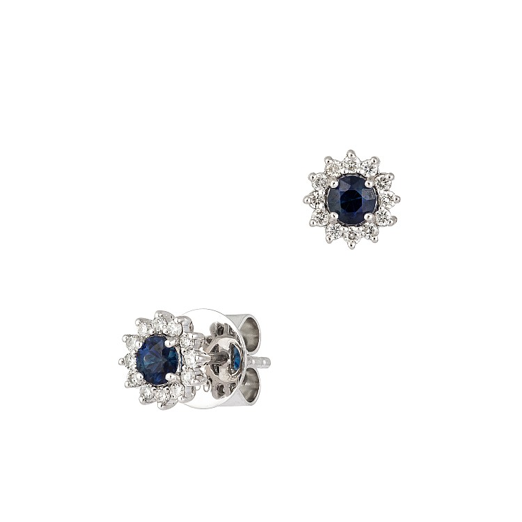 Boucles doreilles en or avec saphirs et diamants - modèle c2470