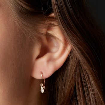 Gold Earrings with Diamonds - model c2719