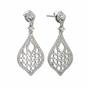 Tear Drop Earrings in Gold with Diamonds - model c2760