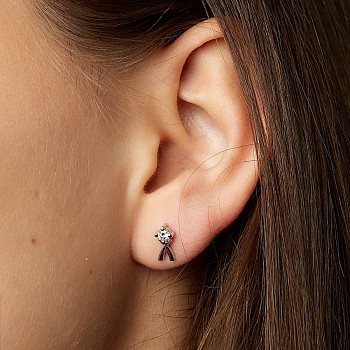 Gold or Platinum Earrings with Diamonds - model c2767