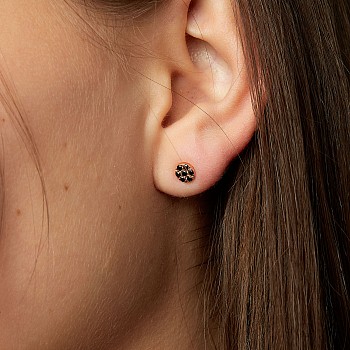 Boucles d'oreilles en or et diamants noirs - modèle c2769