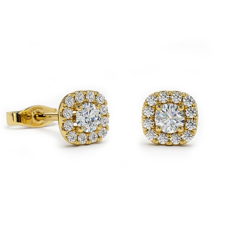 Orecchini a bottone Entourage c3130 in oro con diamanti