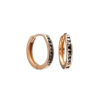 Gold Earrings with Black Diamonds - model c3158