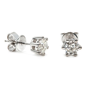 Boucles d'oreilles à tige en or avec diamants incolores certifiés GIA 0,60 ct ou 0,80 ct - modèle c3815
