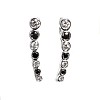 14k White Gold Ear Climber Earrings with Colorless and Black Diamonds - model c4570