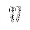 14k White Gold Ear Climber Earrings with Colorless and Black Diamonds - model c4570