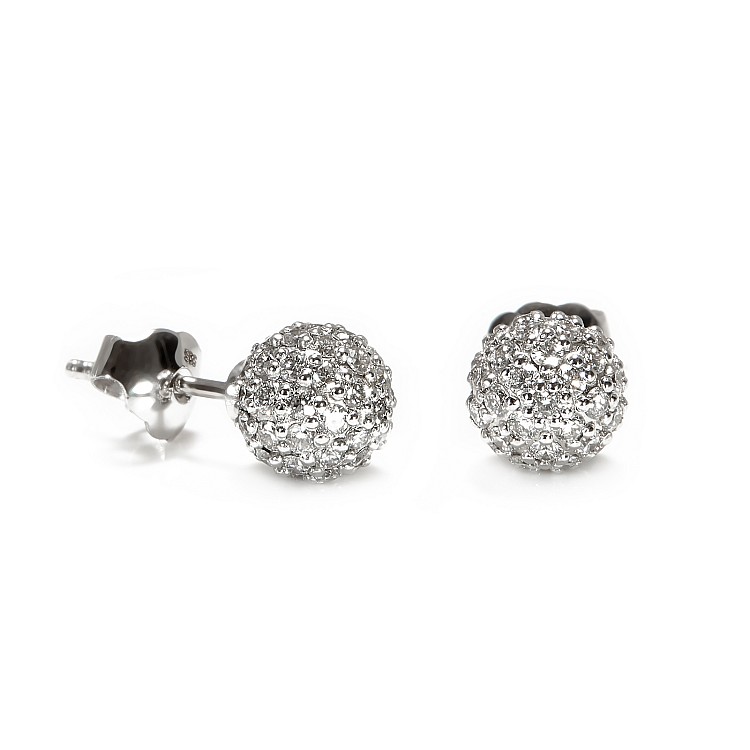Gold or Platinum Earrings with Colorless Diamonds - model c4582