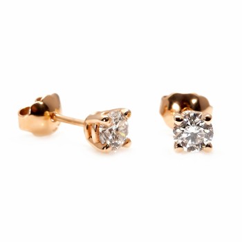 Gold stud earrings with GIA Certified Colorless Diamonds 0.60ct or 0.80ct - model c577
