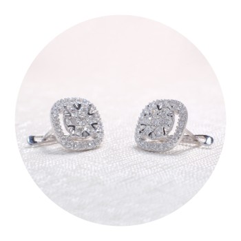 Gold Earrings with Diamonds - model c667