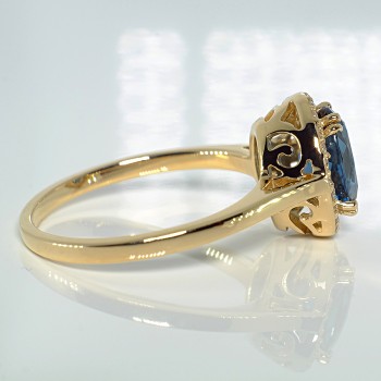 Bague cadeau en or avec topaze et diamants - modèle i029