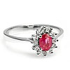 Engagement Ring i042RboDi in Gold with Ruby and Diamonds