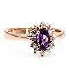 Gift Ring i055AmDi Kate Middleton in Gold or Platinum with Amethyst and Diamonds