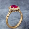 Bague de fiançailles en or avec rubis et diamants - modèle i055