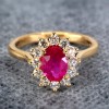 Bague de fiançailles en or avec rubis et diamants - modèle i055