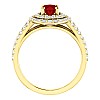 Gold Engagement Ring with Ruby and Diamonds 122101RbODi