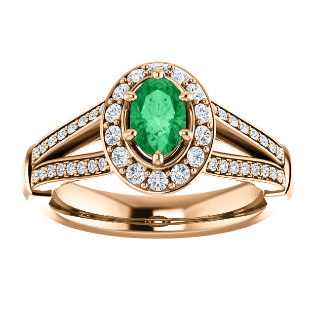 Engagement Ring i122311SmOdi in Gold with Emerald and Diamonds