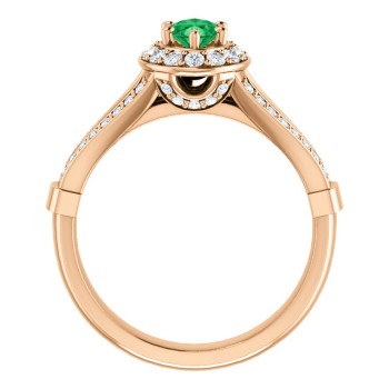 Bague de fiançailles en or avec émeraude et diamants - modèle i122311