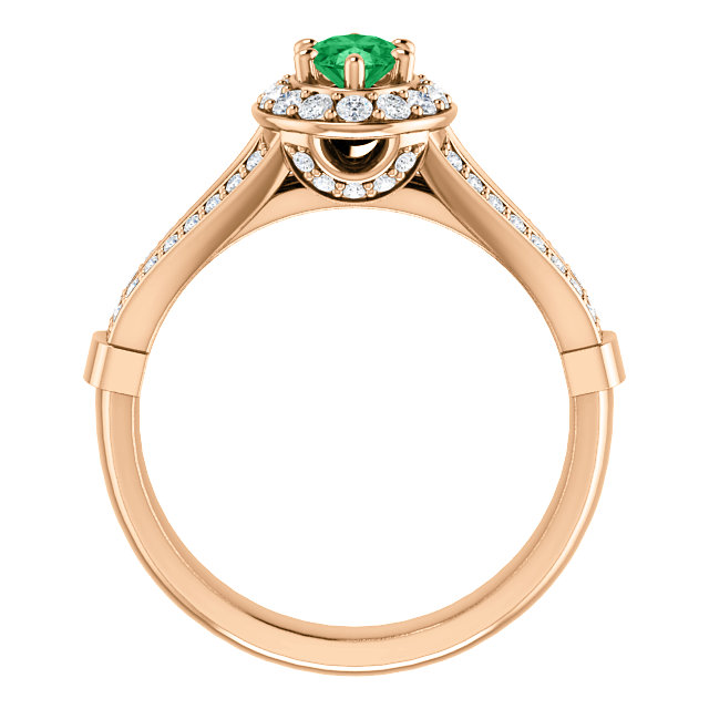 Engagement Ring i122311SmOdi in Gold with Emerald and Diamonds