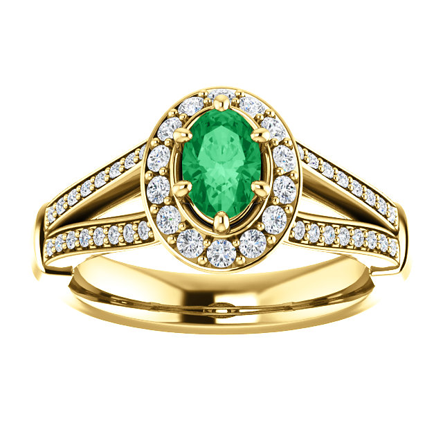 Engagement Ring i122311SmOdi in Gold with Emerald and Diamonds