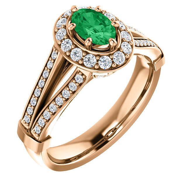 Engagement Ring i122311SmOdi in Gold with Emerald and Diamonds