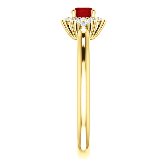 Engagement ring i122650RbDi in Gold with Ruby and Diamonds