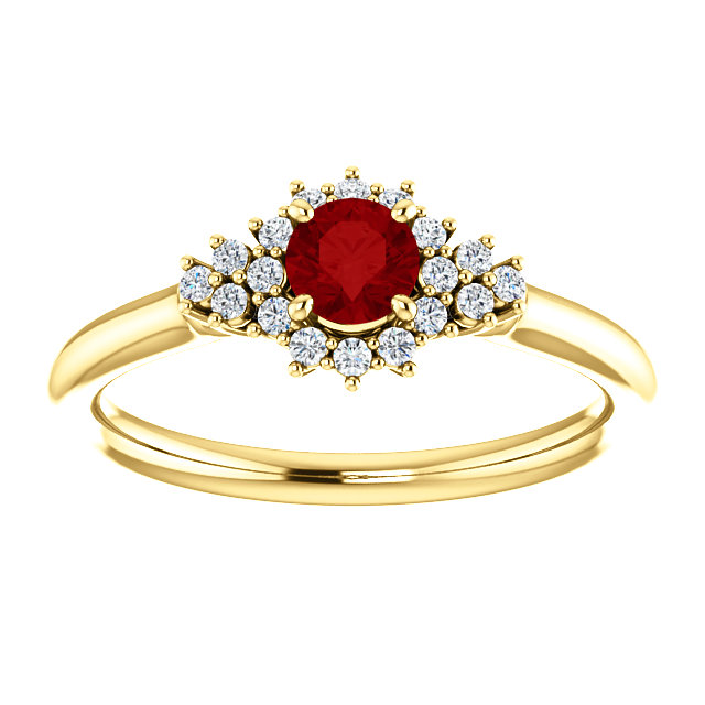Engagement ring i122650RbDi in Gold with Ruby and Diamonds