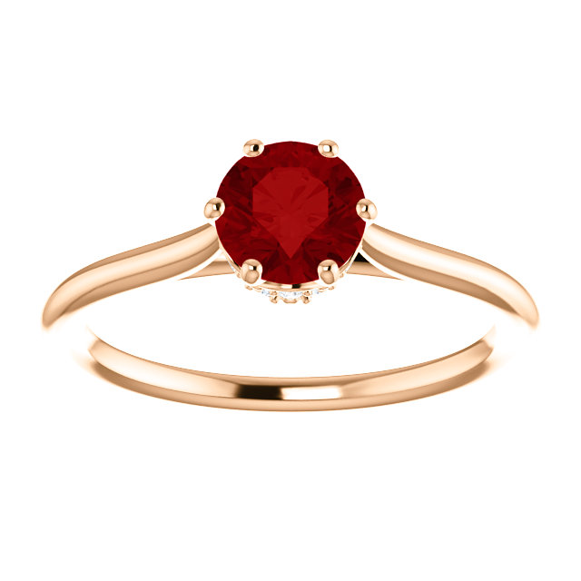 Engagement Ring i122995RbDi in Gold with Ruby and Diamonds