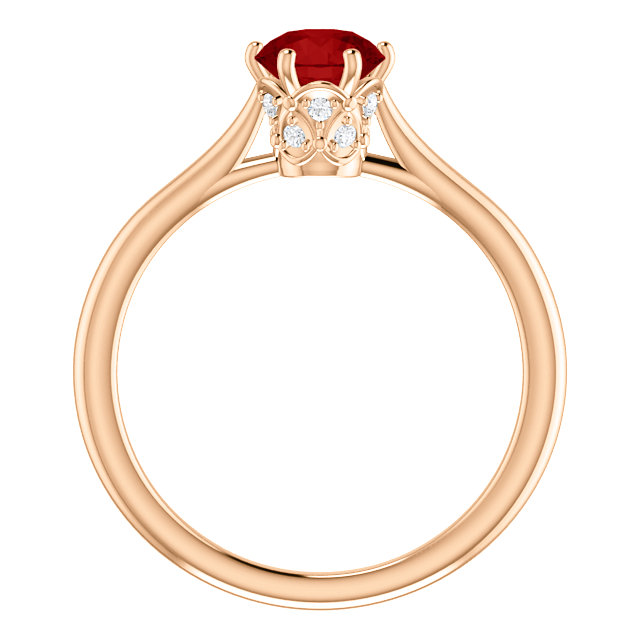 Engagement Ring i122995RbDi in Gold with Ruby and Diamonds