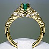 Gold engagement ring with Emerald and Diamonds i500SmDi