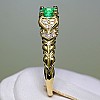 Gold engagement ring with Emerald and Diamonds i500SmDi