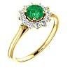 Gold or Platinum Ring with Emerald and Diamonds 71606SmDi