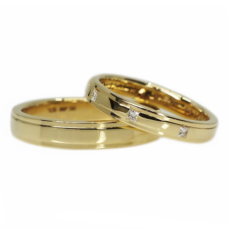 Alliances en or ou en platine avec diamants - modèle v159