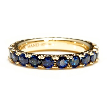 Gold Eternity Ring with Round Sapphires - model i033v2