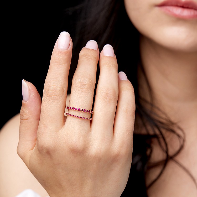 Bague cadeau en or avec rubis - modèle i3149