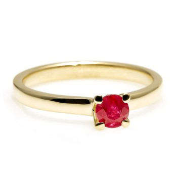 Gold Engagement Ring with Ruby - model 122005