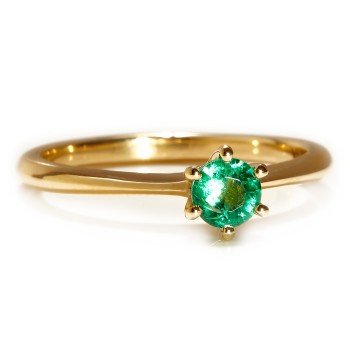 Gold Engagement Ring with Emerald - model i168