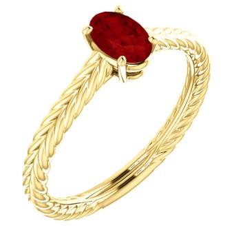 Gold Engagement Ring with Oval Ruby - model 71746
