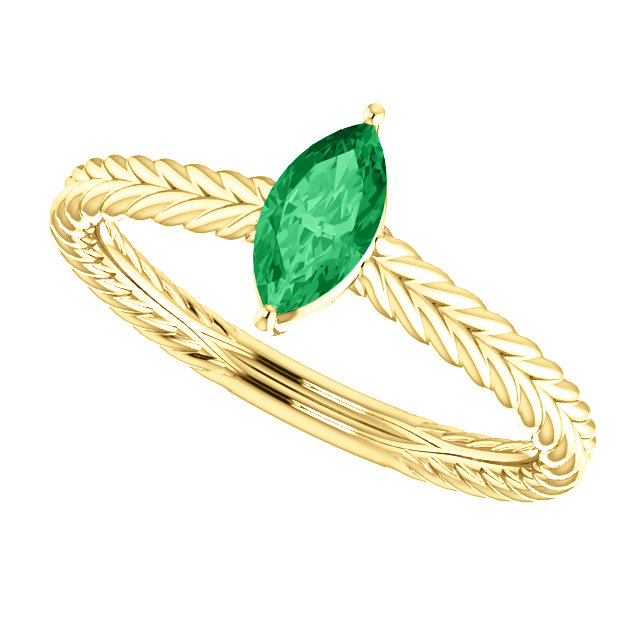 Gold Engagement Ring with Marquise Emerald 71746SmMa