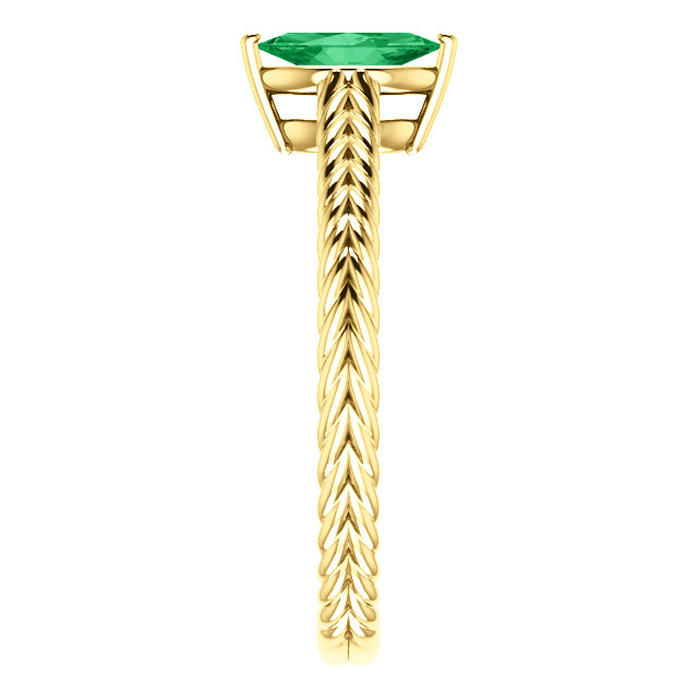 Gold Engagement Ring with Marquise Emerald 71746SmMa