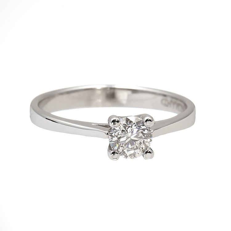 Gold-Verlobungsring mit GIA-zertifiziertem farblosen Diamanten von 0,30 ct – 0,40 ct i3771